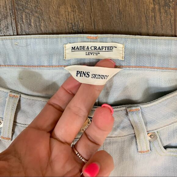 Anthropologie Made & Crafted Levi's Pins Skinny Sun Bleach Jeans - Picture 4 of 10